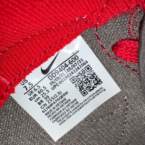 nike dunk high 1985 red acid wash sneakers mens size 7.5 - Picture 4 of 7